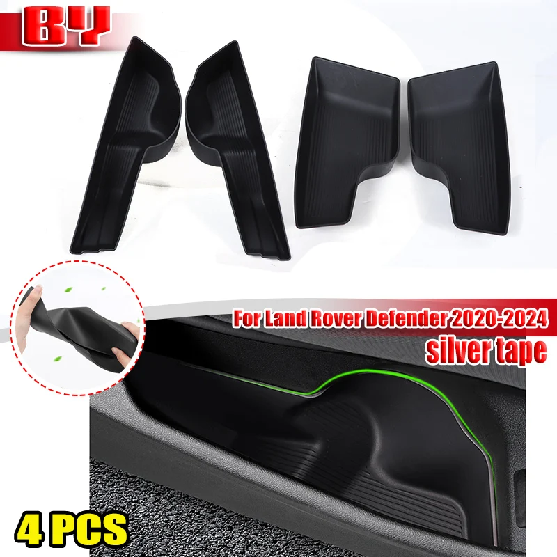 TPE Black For BMW 5 Series I5 G60 2024 Car Door Storage Box Organizer Tray Waterproof Anti Dirty Gate Slot Pad Accessories