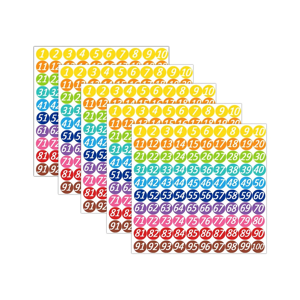 800 Pcs 1-100 Numbers Stickers for School Office Classroom 3/4 Inch Consecutive Number Decorations