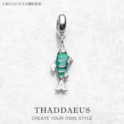 Blue Little Fish Pendant Charm European Style Fashion 925 Sterling Silver For Women & Men Fisher