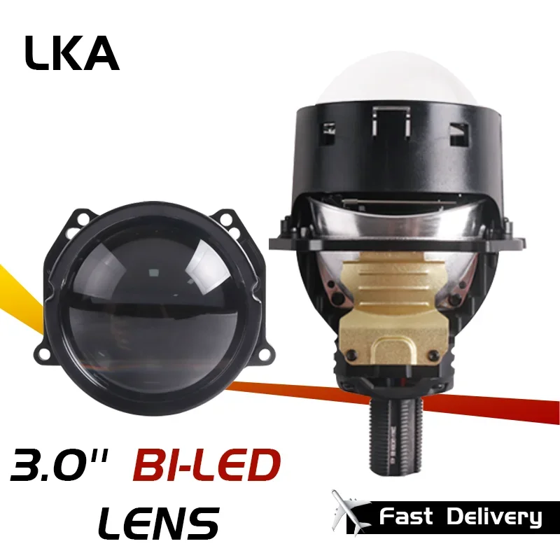 

LKA 3 Inch Bi Led Projector Lens DRL Shrouds Headlight for H4 H7 9005 9006 Lamp Hella 3R G5 Projector Lens Retrofit Car Lights