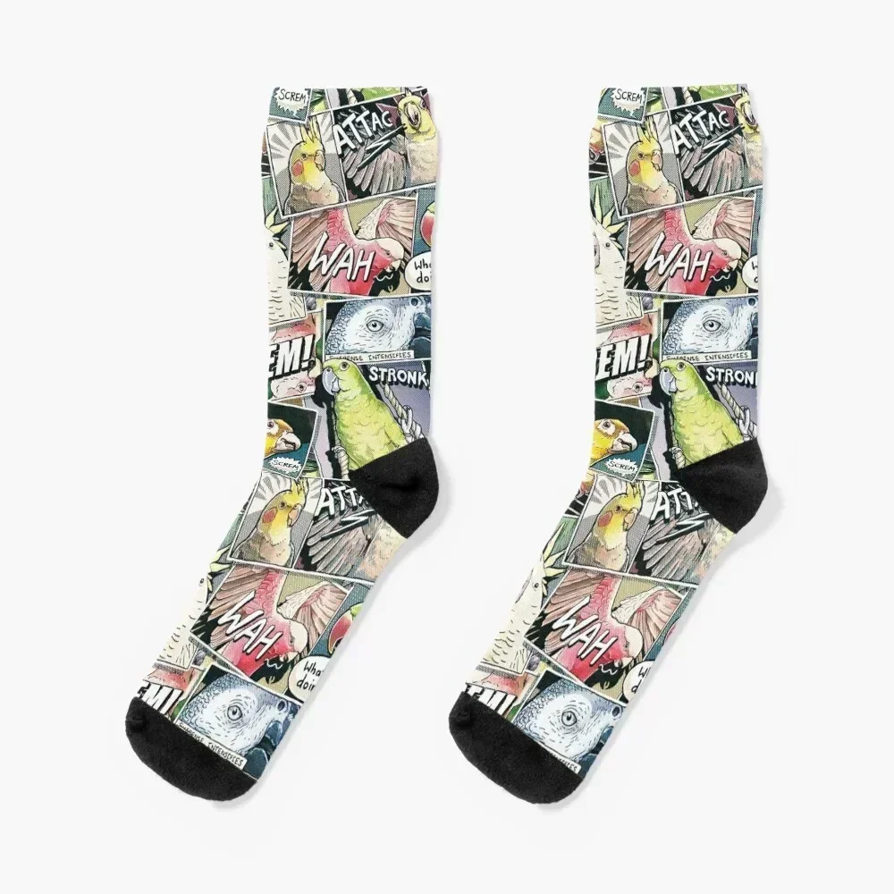 

Parrots Comic Style Socks Soccer professional running luxury anti-slip Girl'S Socks Men's