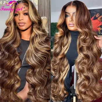 13x6 Vurgu Vücut Dalga İnsan Saç Peruk Brezilyalı Dantel Ön Peruk 16-34 Inç Şeffaf Dantel Peruk Kadınlar Için Ucuz Fosforlu Peruk