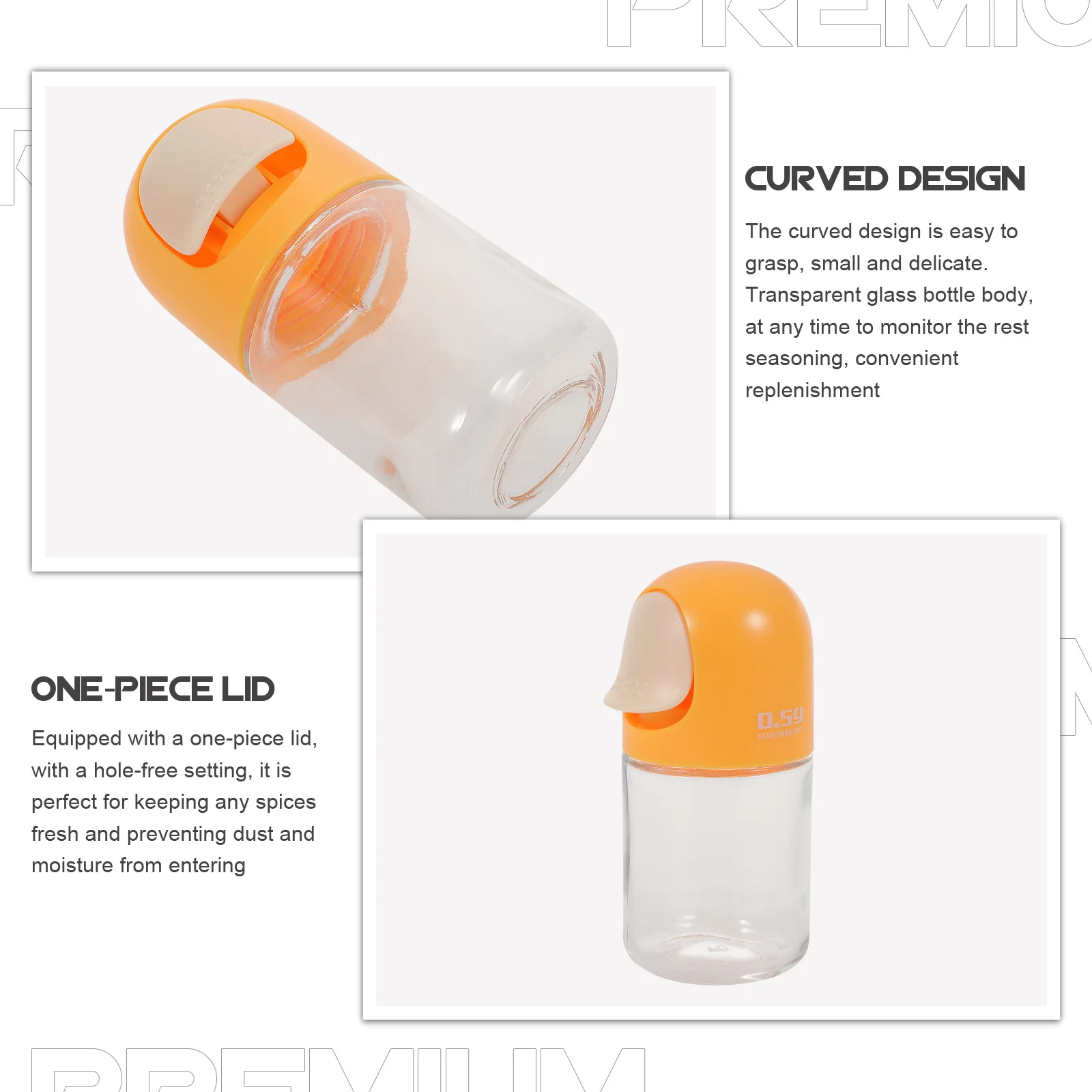 Glass Condiment Bottles Kitchen Salt Jars Small Transparent Design Easy Grasp Refillable Spice Jars Sugar Bottles