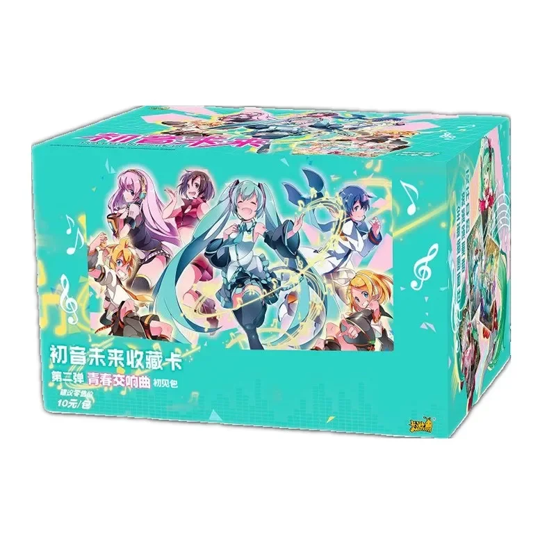 Kakou Hatsune Miku Tarjeta de Anime Symphony of Youth, bolsa de primera vista, música de cumpleaños, libro de tarjetas coleccionables, juguetes para