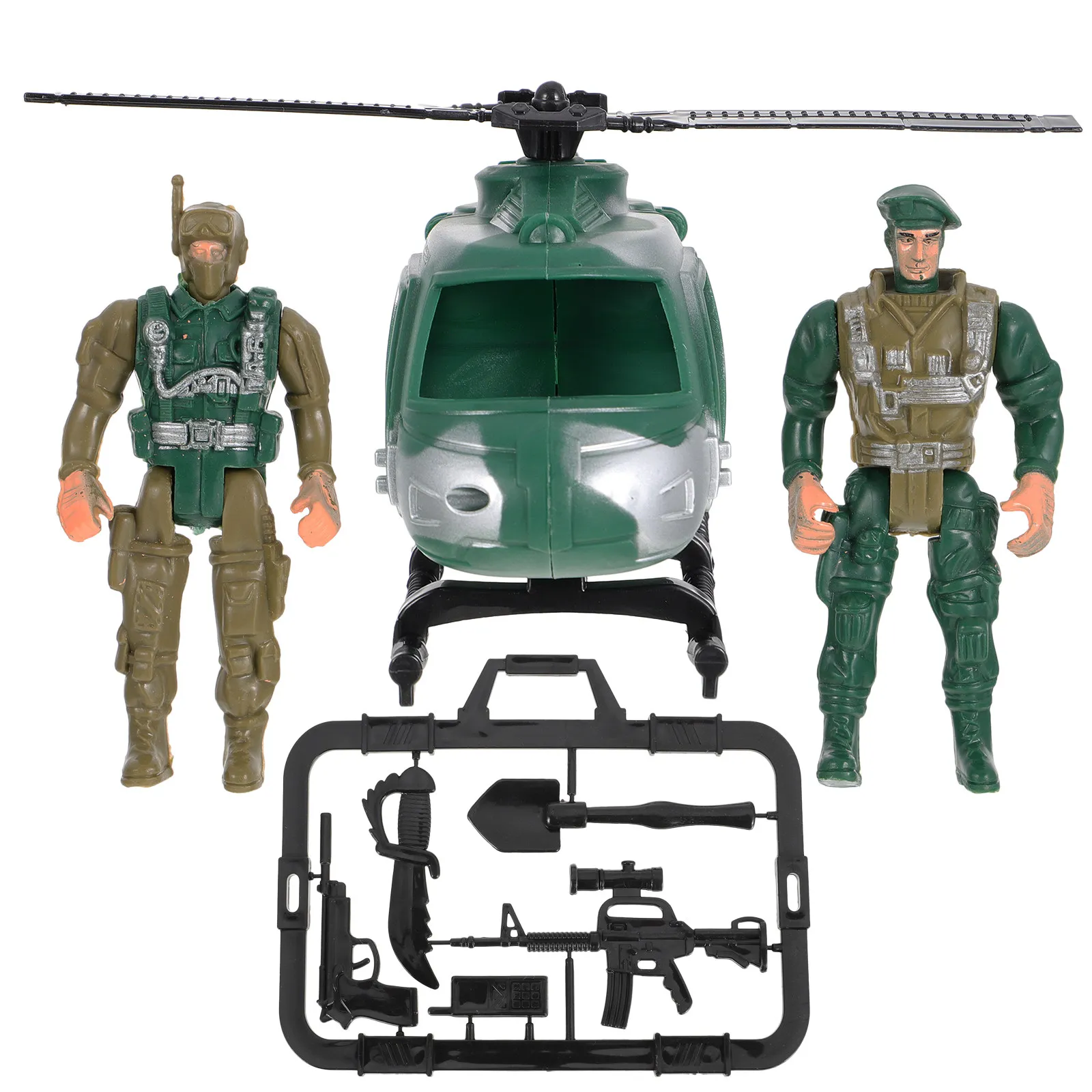 1Set Soldier Helicopter Kit Mini Plastic Kids Military Battle Playset Creative Educational Combat Playset Boys Gift