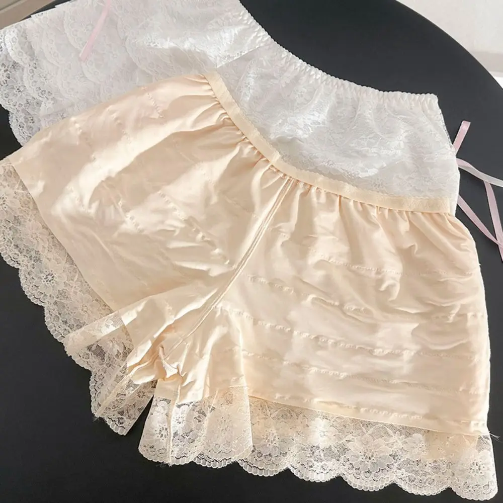 Süße JK Lolita Spitze Sicherheitshose Schleife Blendschutz Sommer Lose Kurze Hosen Mehrschichtige Rüschen Sicherheitsshorts Damen Clue