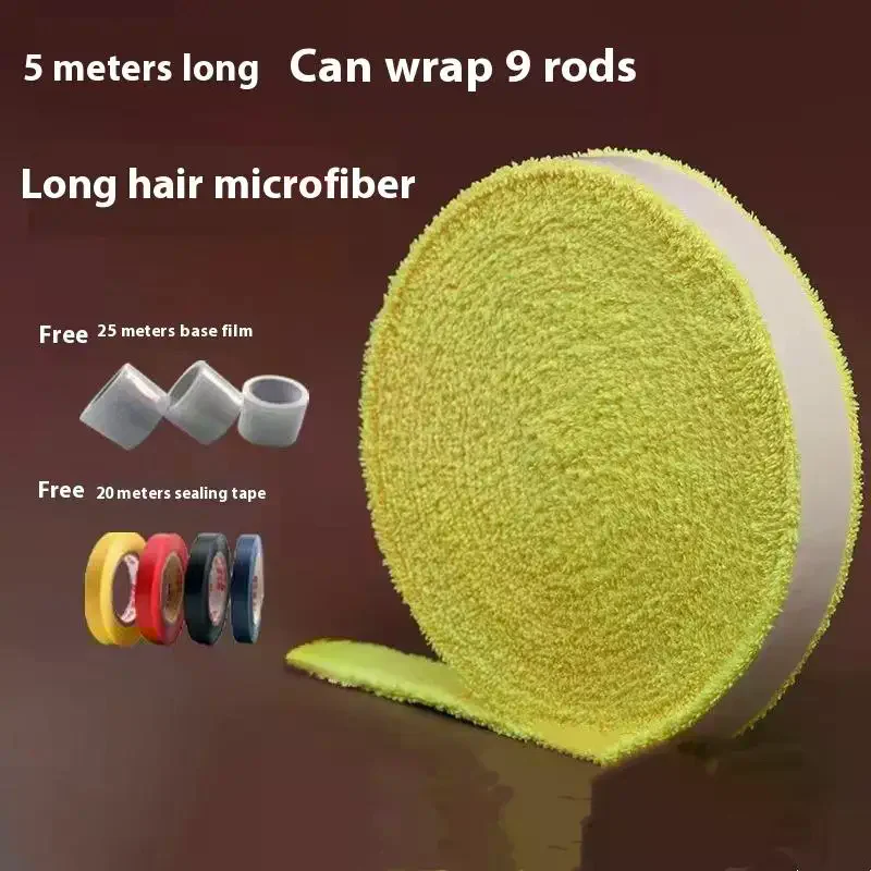 1SetPolyester 5 متر/10 متر منشفة الغراء قبضة مضرب تنس الريشة Overgrips الشريط مضرب قبضة قبضة عدم الانزلاق الشريط الفرقة عرق الريشة