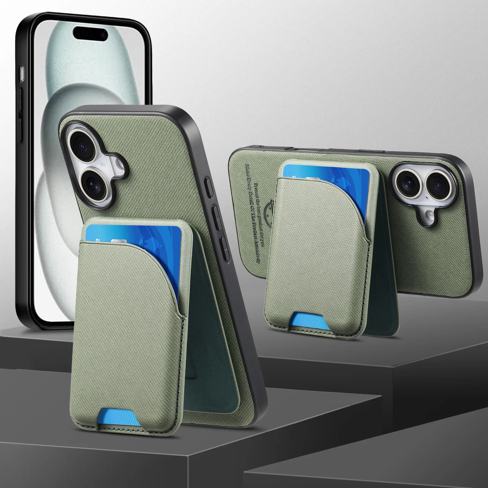 

2 in 1 Detachable Card Bag Canvas Case For OPPO Reno 14 Pro 13F 13 Pro Magnetic Suction Wireless Charging Phone Back Cover Funda