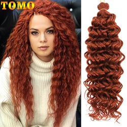 TOMO Ariel-extensiones de cabello trenzado para mujer, trenzas de ganchillo rizadas sintéticas naturales, ondas profundas, Ombre