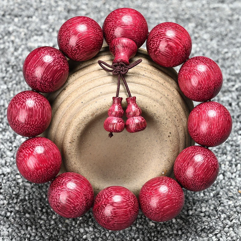Authentic Brazilian Violet Exquisitely Crafted Ancient Style Core Su Mu Purple Rose Bead Bracelet Natural Wood B