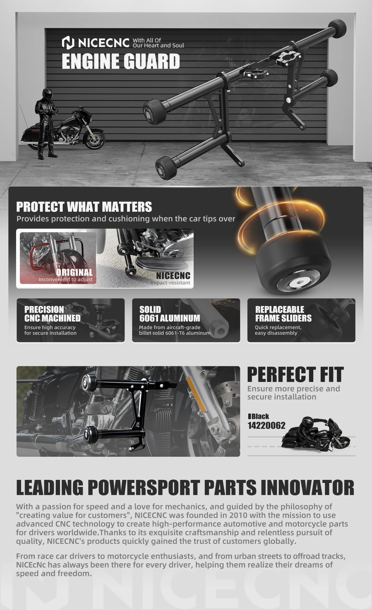 Für Harley Street Glide FLHX Road Glide FLTRX 2014-2025 Road King Special 2017-2025 Electra Glide Front-Crashbar-Motorschutz – Detail 1