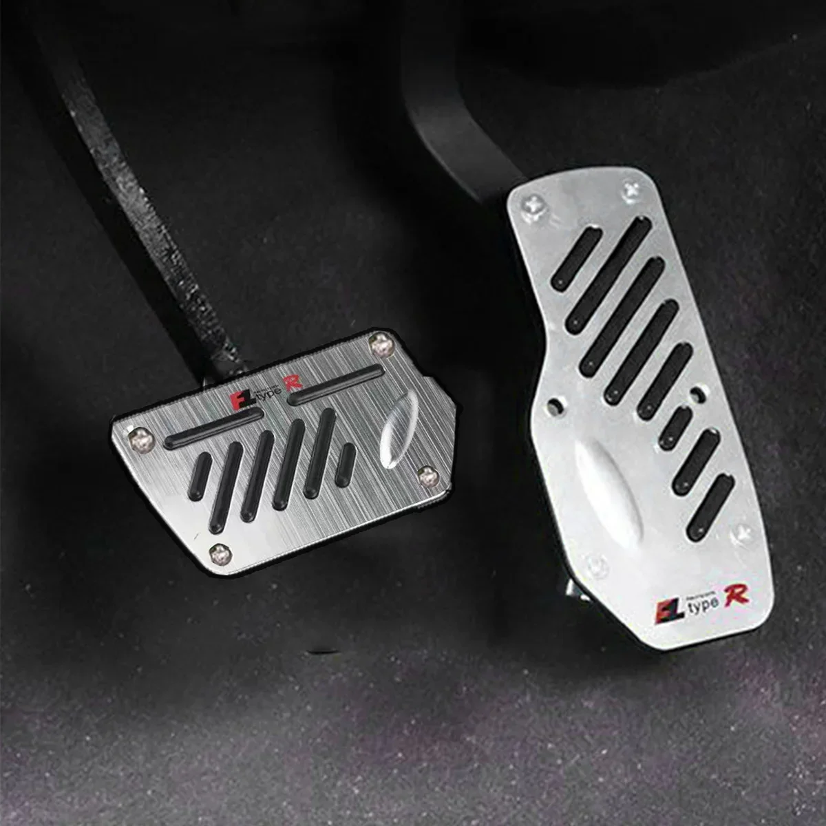 Image of Neue 2/3 stücke Universal Nicht-Slip Aluminium Schaltgetriebe Auto Pedal Abdeckung Set Kit Pedali Rot/Blau/silber Auto Zubehör