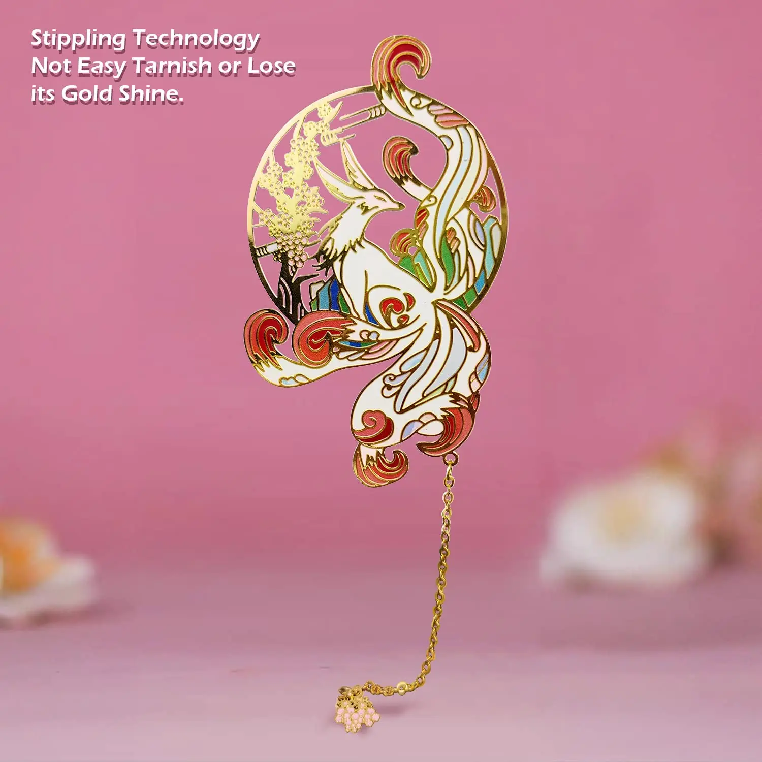 Marque-pages en métal pour femmes, marque-page Kitsune Fox Cool Golden PleMarker, cadeau pour les amateurs de livres de lecture