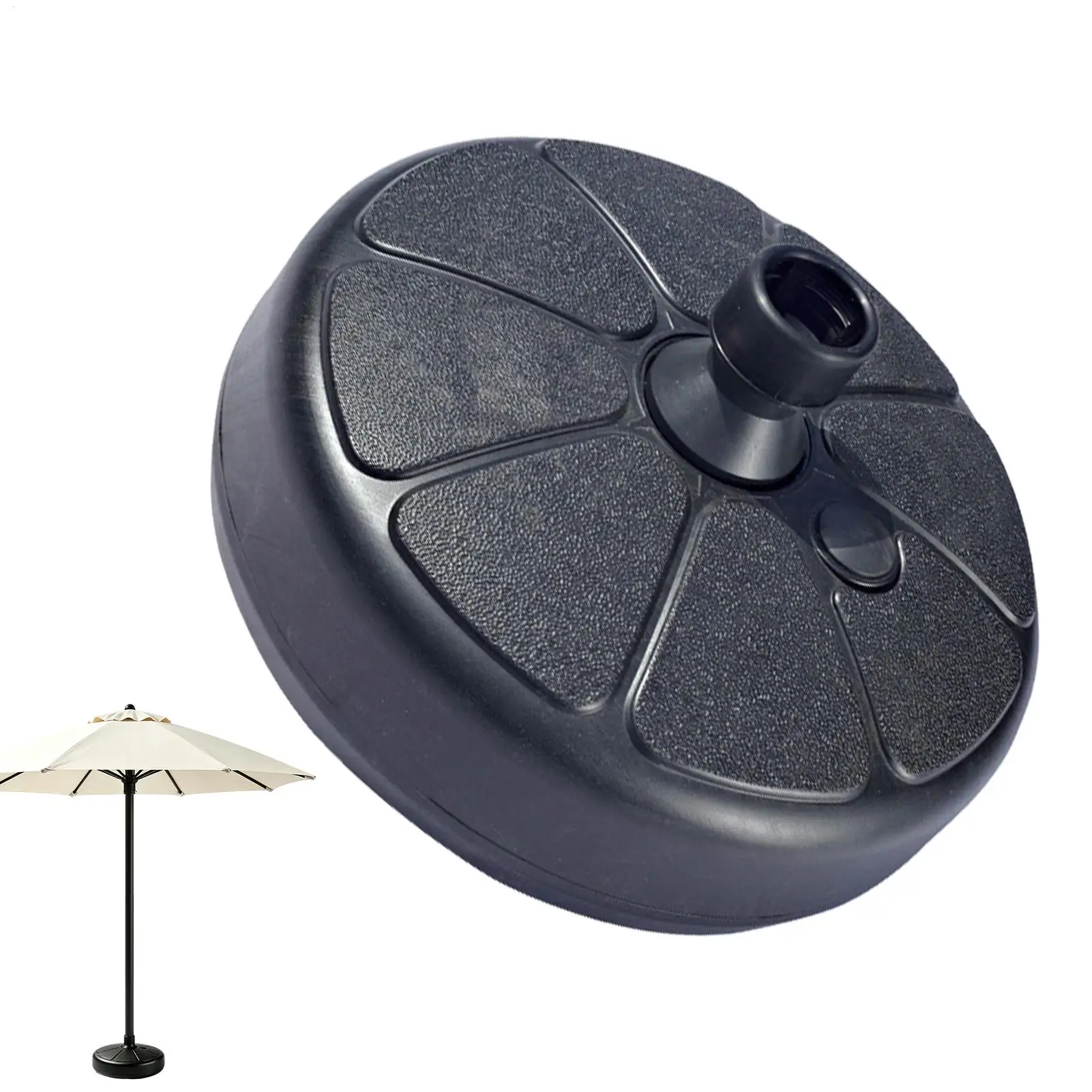

Umbrella Stand Outdoor Base Windproof Fillable Heavy Duty Round Weighted Umbrella Stand for Poolside Beach Park Garden Patio