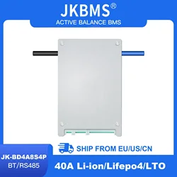 JKBMS Smart Bms Lifepo4 BMS 4S 5S 6S 7S 8S For Lithium Battery With Bluetooth 40A Same Port Temp Sensors RS485 Balance Board