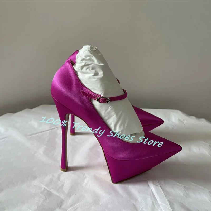 مثير سوبر عالية الكعب المرأة المنصة فستان مضخات أشار تو منصة الكاحل مشبك حزام الصنادل سيدة فستان زفاف العروس الأحذية #5