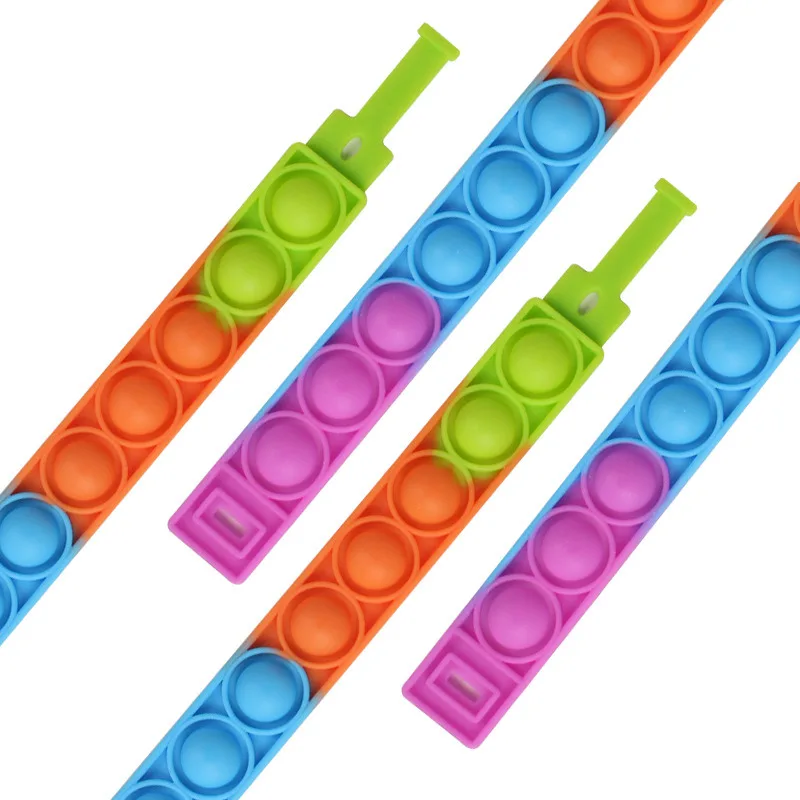 pops bubble simple dimple toy its finger anti stress relief colorful silicone bracelet anxiety sensory for autism adhd children