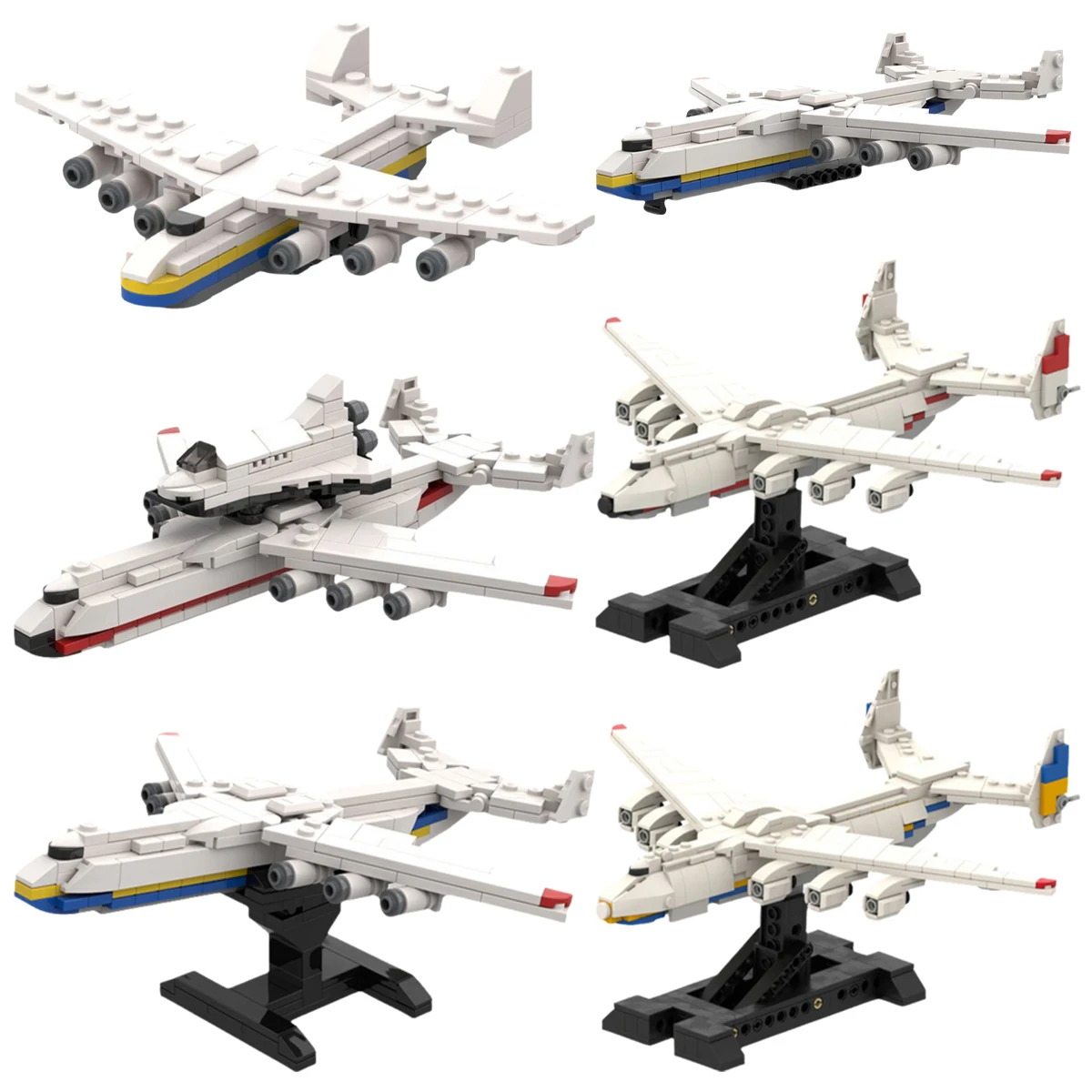 MOC Building Blocks Creative Airlines Military Combat Transport Aircraft Antonovs An-225 Airplane Model Kids Toys Birthday Gift view 6
