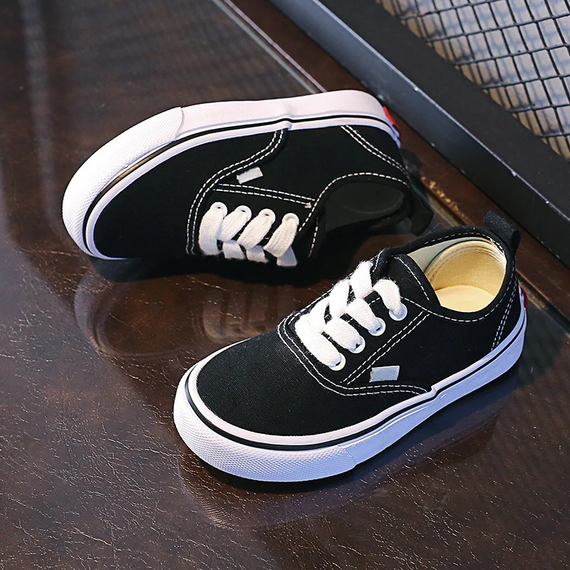

Children Spring Autumn New Fashion Canvas Shoes Boys Solid Color Low Top Slipon Shoes Girls Versatile Soft Soled Kid Cloth Shoes