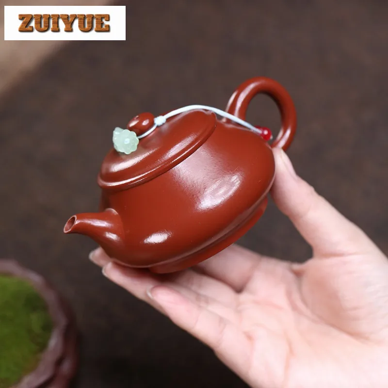 

160 мл Эстетические фиолетовые глиняные чайники Исин, известные художники, горшок ручной работы Мин Лу, сырая руда, грязевой чайник Дахунпао, Чайный сервиз Цзыша для чая