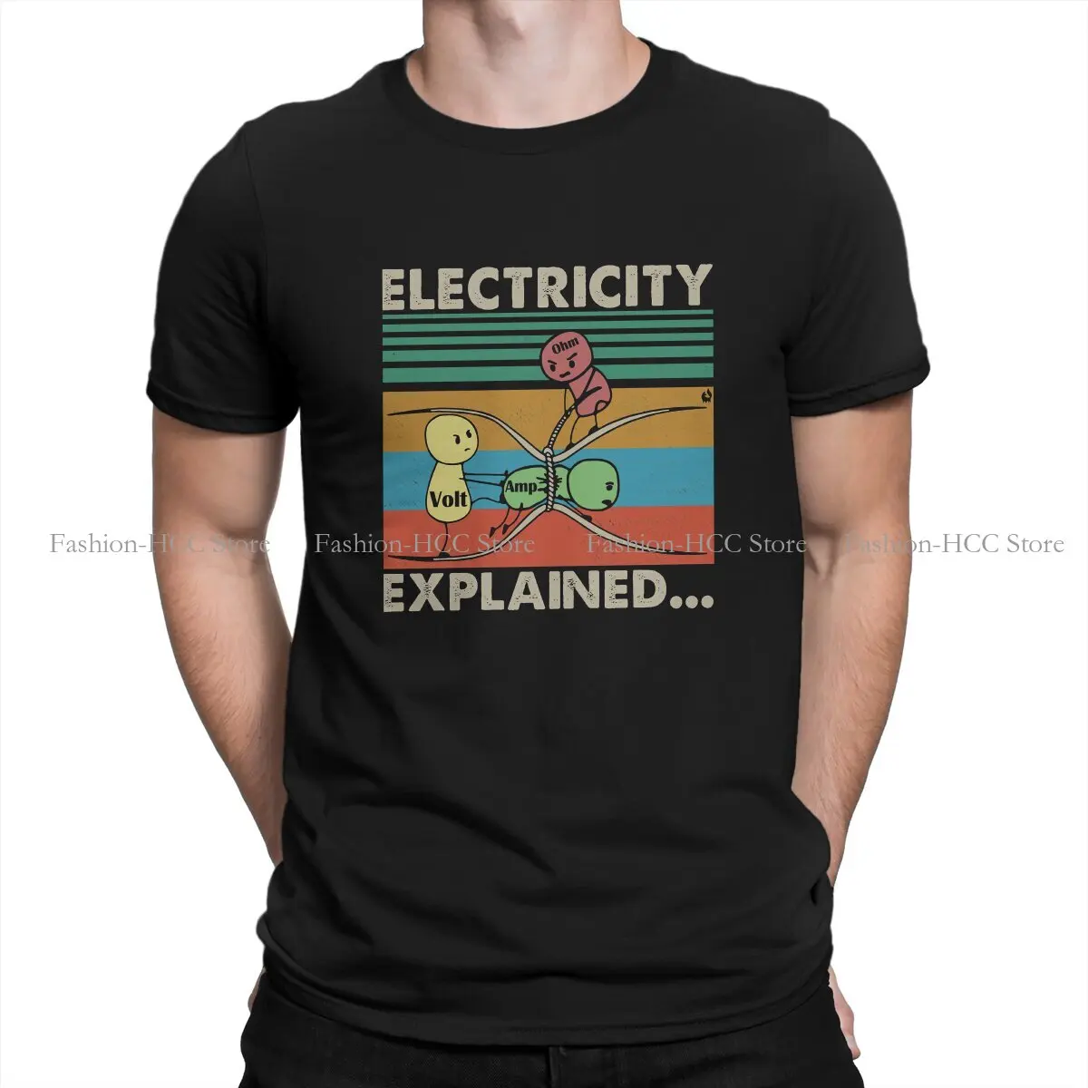 

Electrical Engineering Electricity Polyester TShirt for Men Explained Soft Leisure Sweatshirts T Shirt Novelty