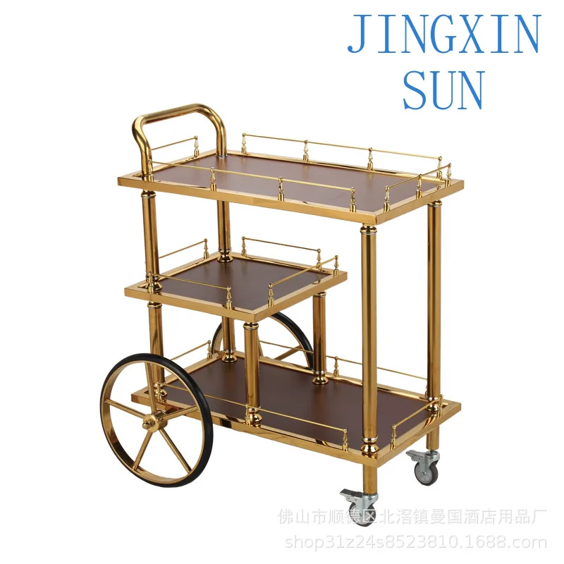 Directly from the manufacturer  light luxury royal wine cart Multifunctional three-layer wine service cart Hand service trolley