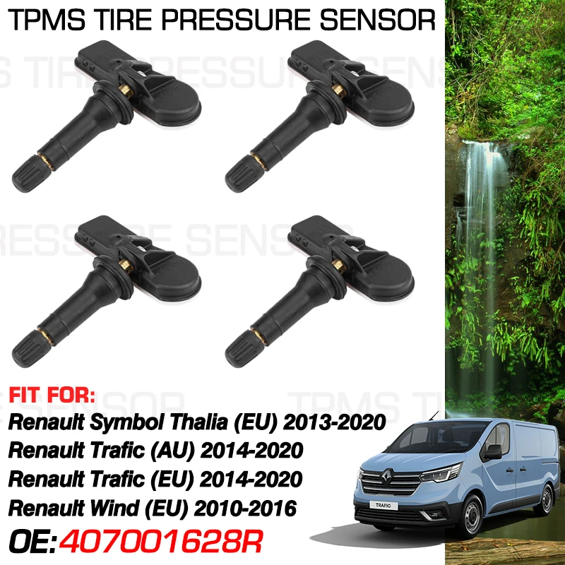 Car For Renault Trafic 2014-2020 Renault Symbol III Dacia Logan 2013-2020 Wind 2010-2016 433MHz Tire Pressure Monitor 407001628R