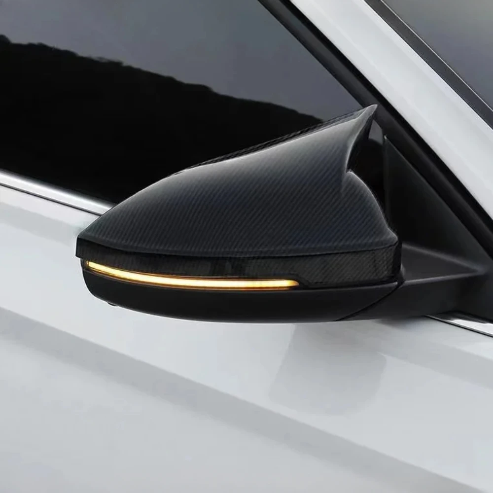 For VW Volkswagen Golf 7 7.5 MK7 7.5 2013-2020 Side Rear View Mirror Cap Cover Carbon Fiber Black Side Wing Mirror Cover