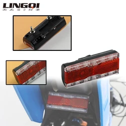 LINGQI RACING Wateproof Modified Parts Ebike Rear Light Emergency Brake Lights Red Taillight For  Light Bee Electric Bikes