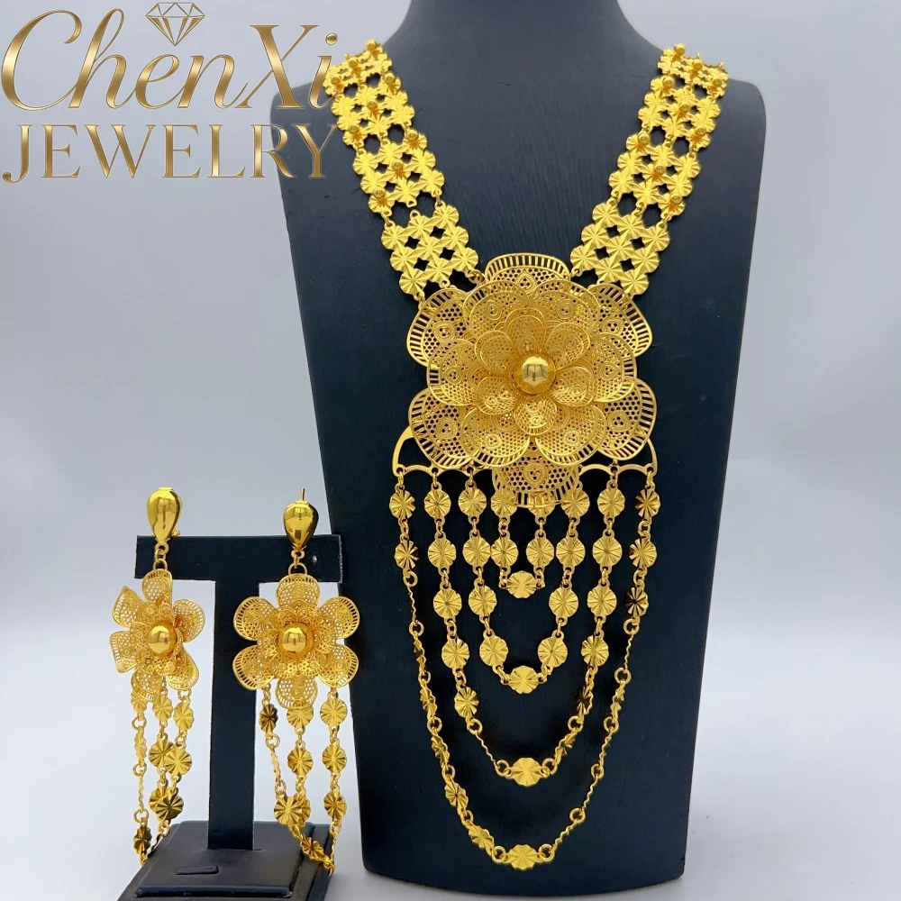 alluvial-gold-tassel-hollow-out-flower-luck-necklace-elegant-charms-standout-piece-high-end-keepsake-exquisite-luxury-young-gift