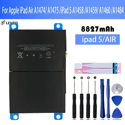 8827mAh Tablet Battery for Apple IPad 5 & Air 1 Replacement Bateria A1474 A1475 A1476 A1822 A1823 A1893 A1954 A2197 Batteries