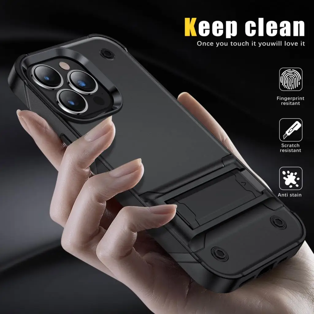 Custodia antiurto Armor per Xiaomi Redmi Note 9 9s 10 10s 11 Pro Global Poco X3 Pro TPU Bumper Cover posteriore con cavalletto in plastica dura