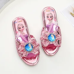 Disney Frozen Anna Elsa Shoes For Girls Children Lovely Cartoon Princess Flats Kids Beach Home Shoes Inside and Outside Slippers