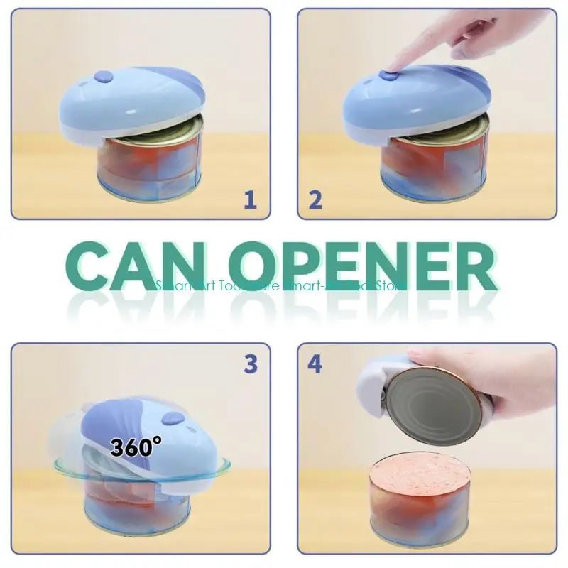 

E1PB Battery Powered Jar Opener For Multiple Lid Size Plastic Construction Can Opener For Travel And Daily Use