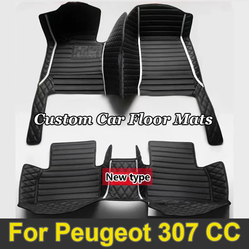 Car Floor Mats For Peugeot 307 CC 2003-2010 DropShipping Center Interior Accessories 100% Fit Leather Carpets Rugs Foot Pads