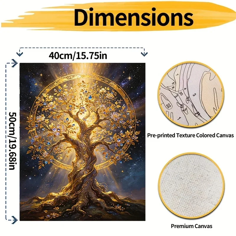 Professional Art Use 2D Flat, 1 Set of Adult DIY Paint by Numbers Kit, 
