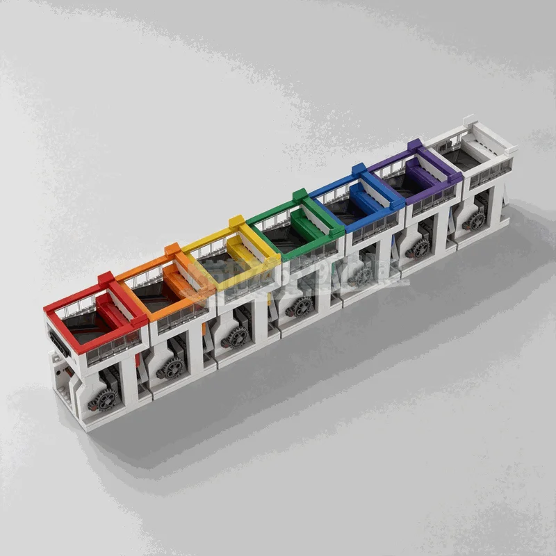 1068PCS Interactive Mechanical Stepper Machine Building Blocks Model 10x10 Shared Power Transmission DIY Assembly Popular Gift