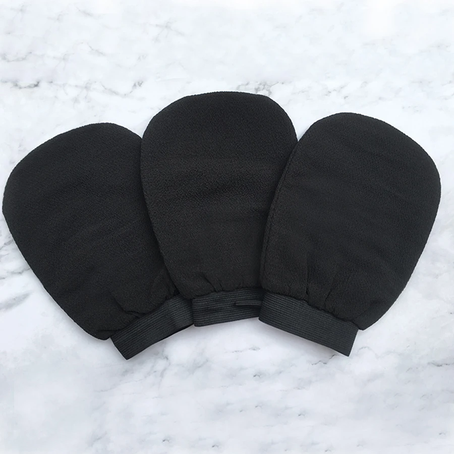 Single Piece Black Bath Towel Gloves Medium Sand Single Layer Double-Sided Massage Bath Towel Back Rub Bath Towel Exfoliate Dead Skin