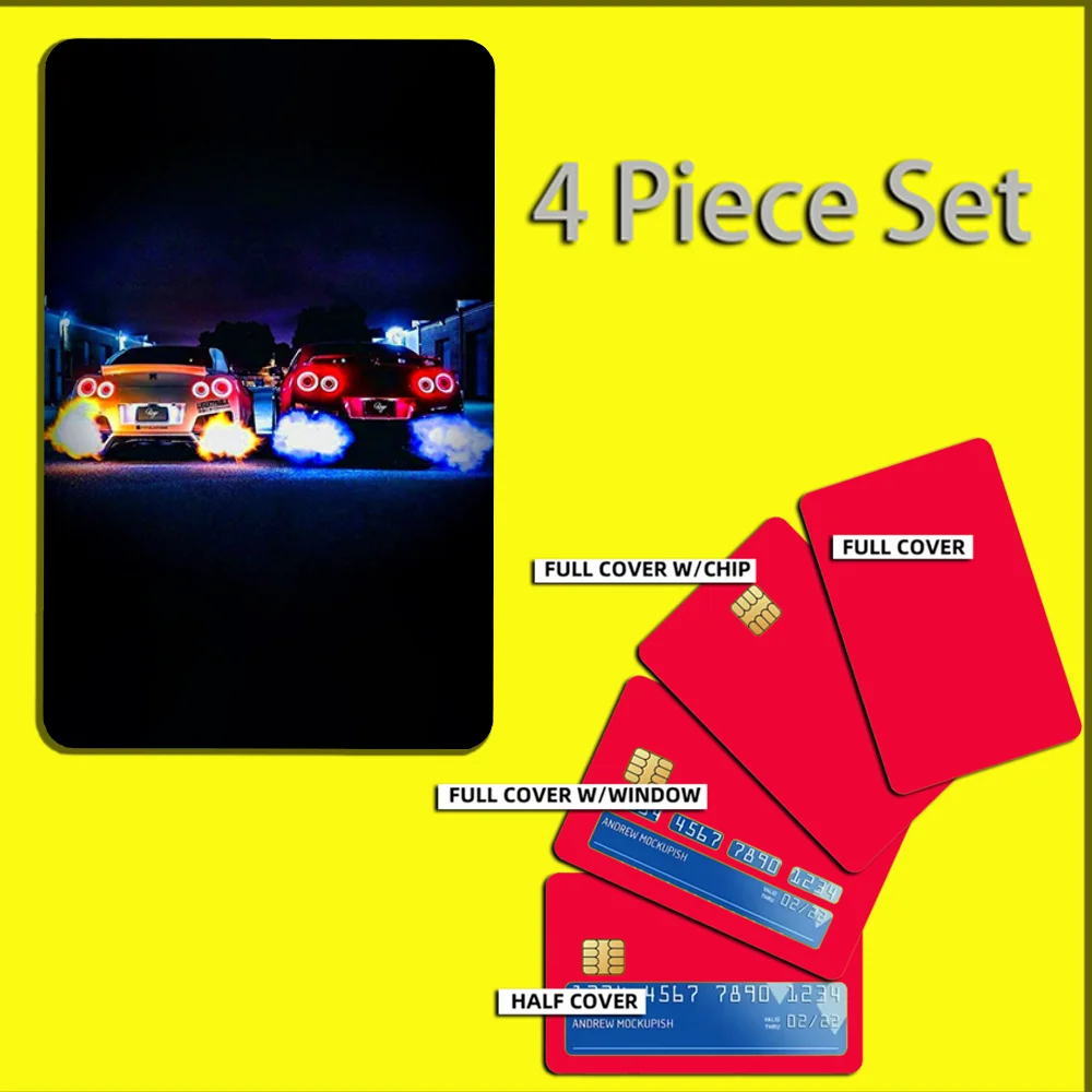 Taillight G-GTR Car R35 Stickers For Debit Bank Credit Cards Metro Bus Pass Sticker Decoration Cover 4PCS Card Skin