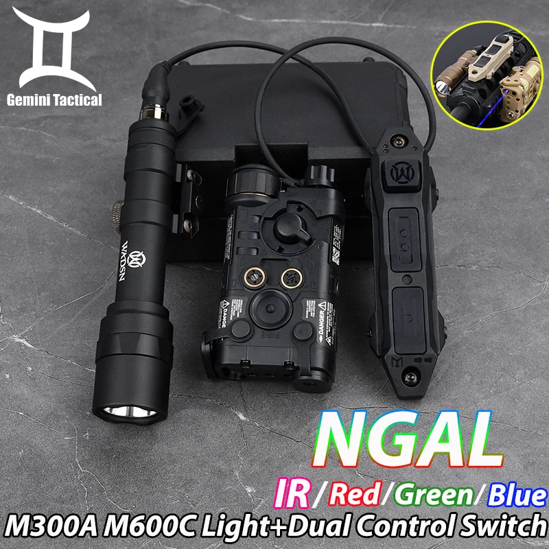 

WADSN Tactics NGAL Red Green Blue Indicator White Strobe Surefir M300A M600U Flashlight Hunting Scout Light Dual Function Switch