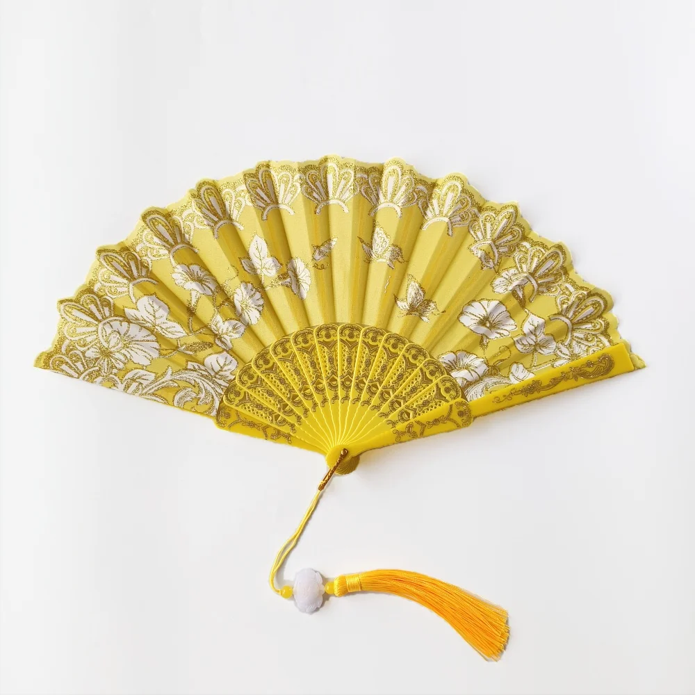 Vintage faltbarer Handfächer, chinesische japanische Fächer, Basteln, Geschenk, Party, Festival, Frauen, Tanzaufführung, Requisiten, Heimdekoration, Ornamente – Detail 7
