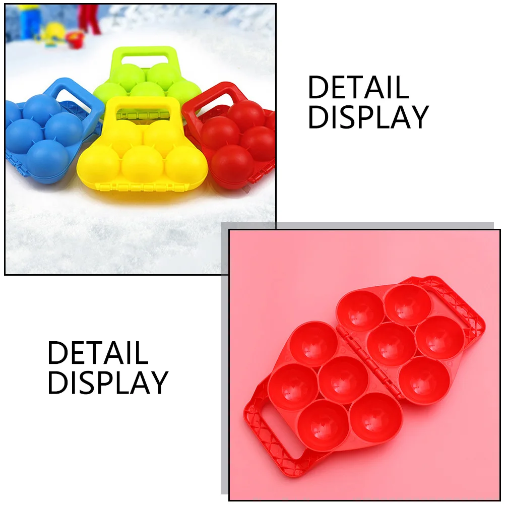 

4pcs Clip Toy Kids Winter Fun Snow Toys Portable Fight Tool Plastic Press Sand Mold Beach Play Set Game