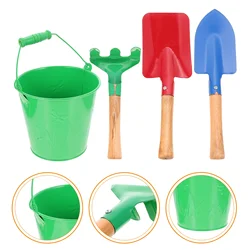 Gardening Garden Kids Tools Hand Toddler Beach Toys Set Sandbox Toys Mini Rake Tool Metal Bucket Trowel Water Kit