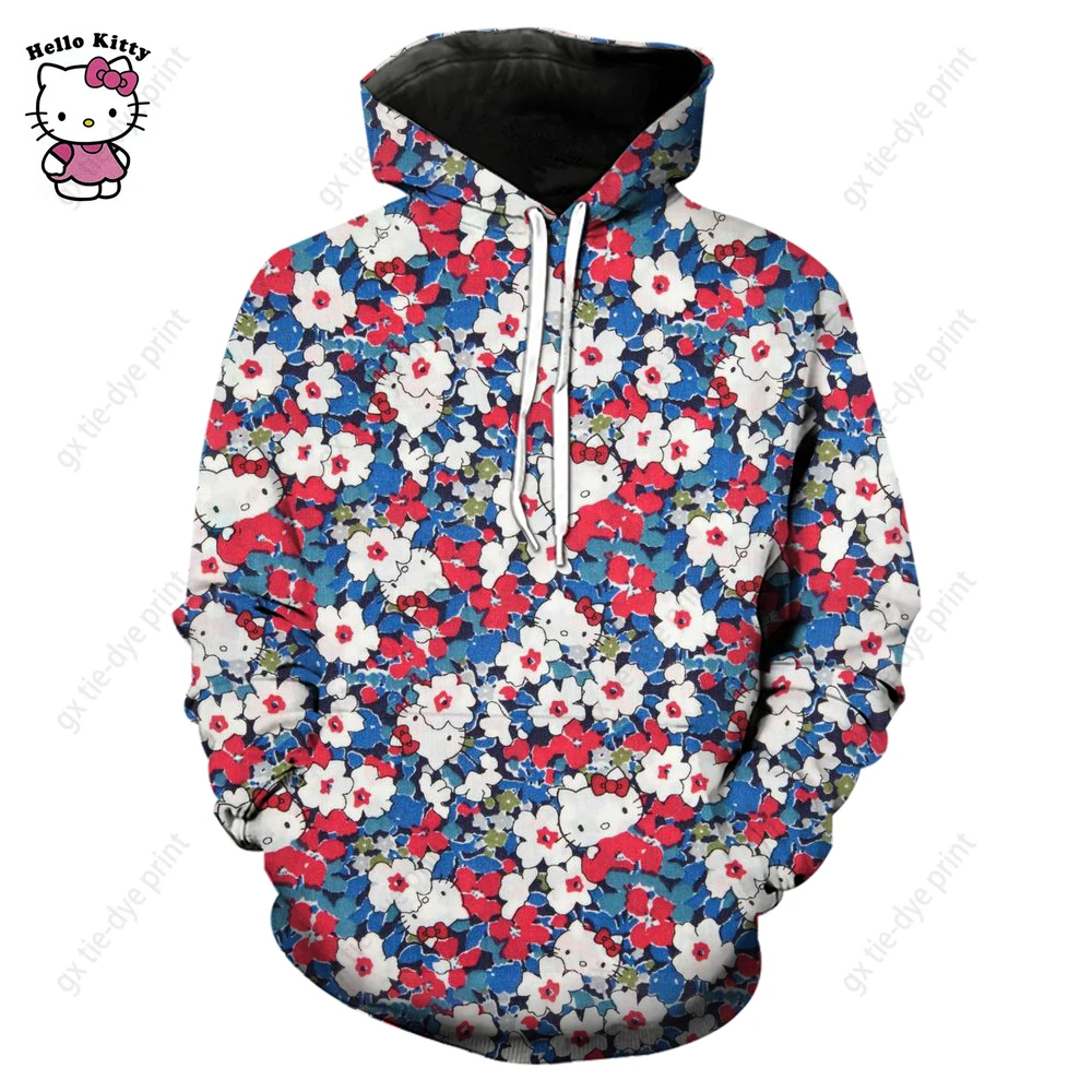 Couple Outfit Hello Kitty Women Clothing Sweatshirt Woman Children\'s Hoodie Y2k Men\'s Print Top Fashion Women\'s Hoodies