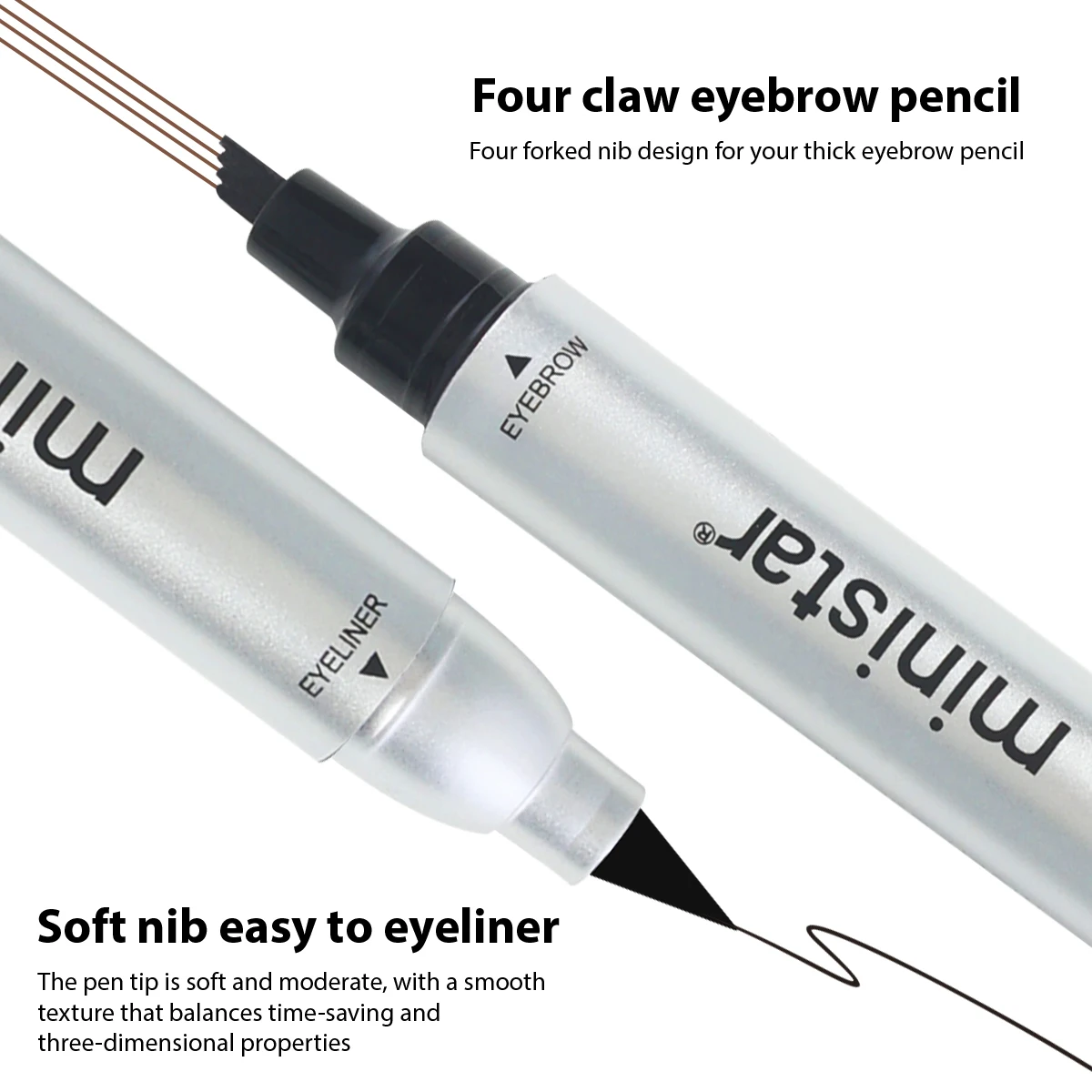 Crayon à sourcils double tête 2 en 1, imperméable, résistant à la sueur, maquillage longue durée, tenue et réglage des couleurs, 1 pièce