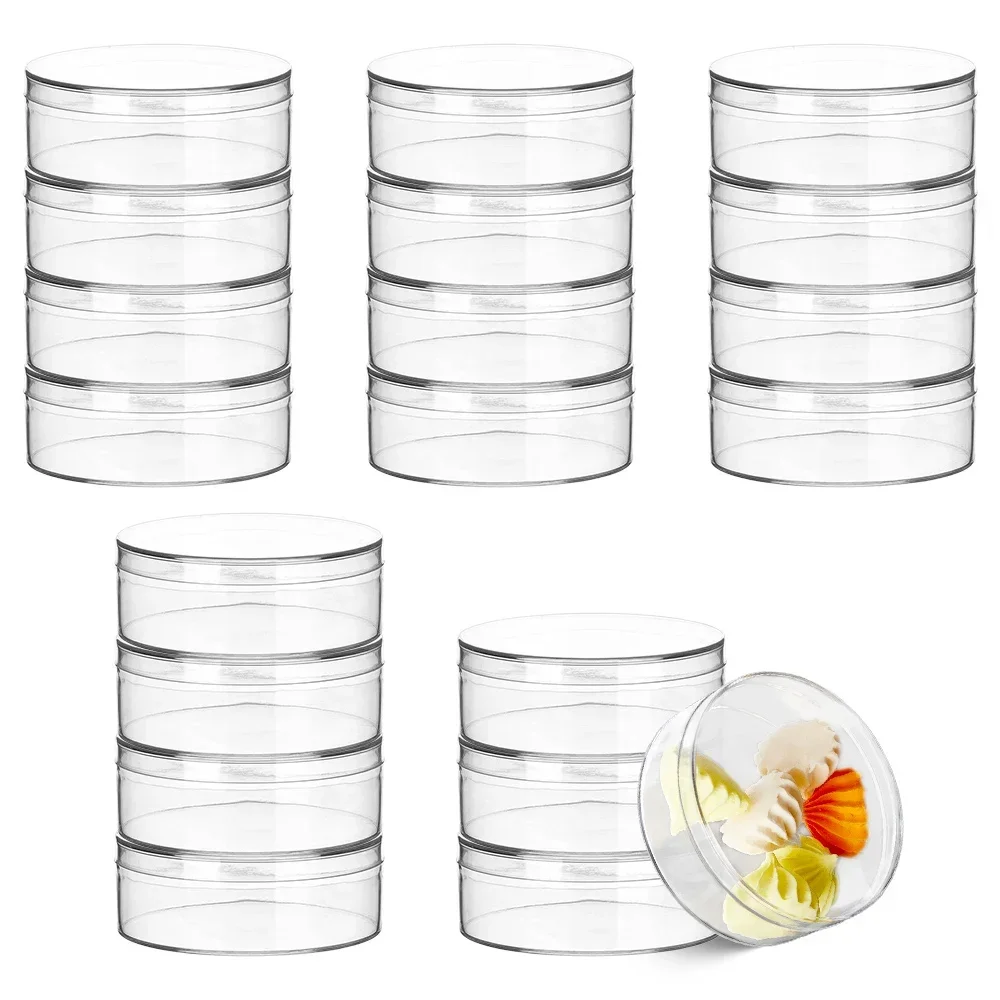 

20Ocs Plastic Candy Boxes and Wedding Favor Boxes Transparent Food-grade Simple Round for Wedding Party and Gift Packaging
