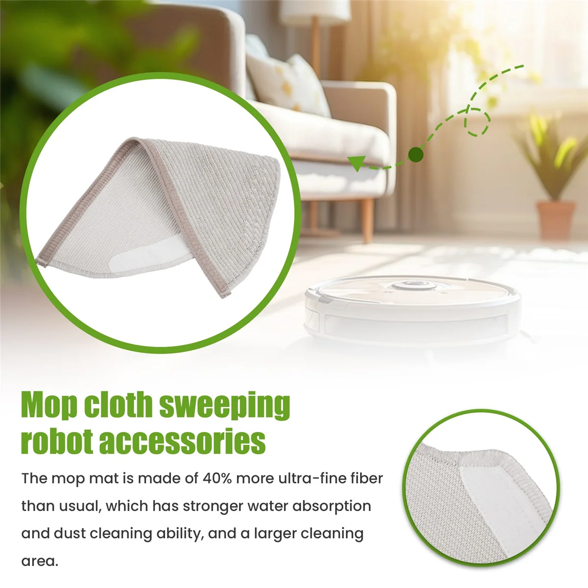 Mopa de diseño de cubierta completa para Robot aspirador Xiaomi Mijia 1C 1T F9 D9, piezas de tela de fregona húmeda y seca, trapos de tanque de agua, 1 unidad