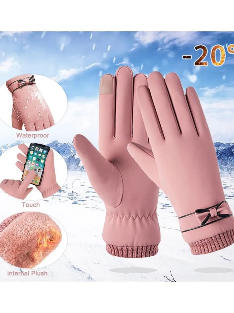 AliExpress Thermal Winter Women Gloves Men Cycling Bike Gloves Hand Warmer Fleece Lined Guantes Full Finger Mittens Touchscreen Waterproof