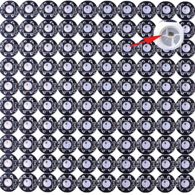 Dissipateur thermique LED WS2812B adressable individuellement, WS2811 IC SK6812 RGBWW/RGBCW/RFBNW, 5050SMD, DC5V intégré, 100