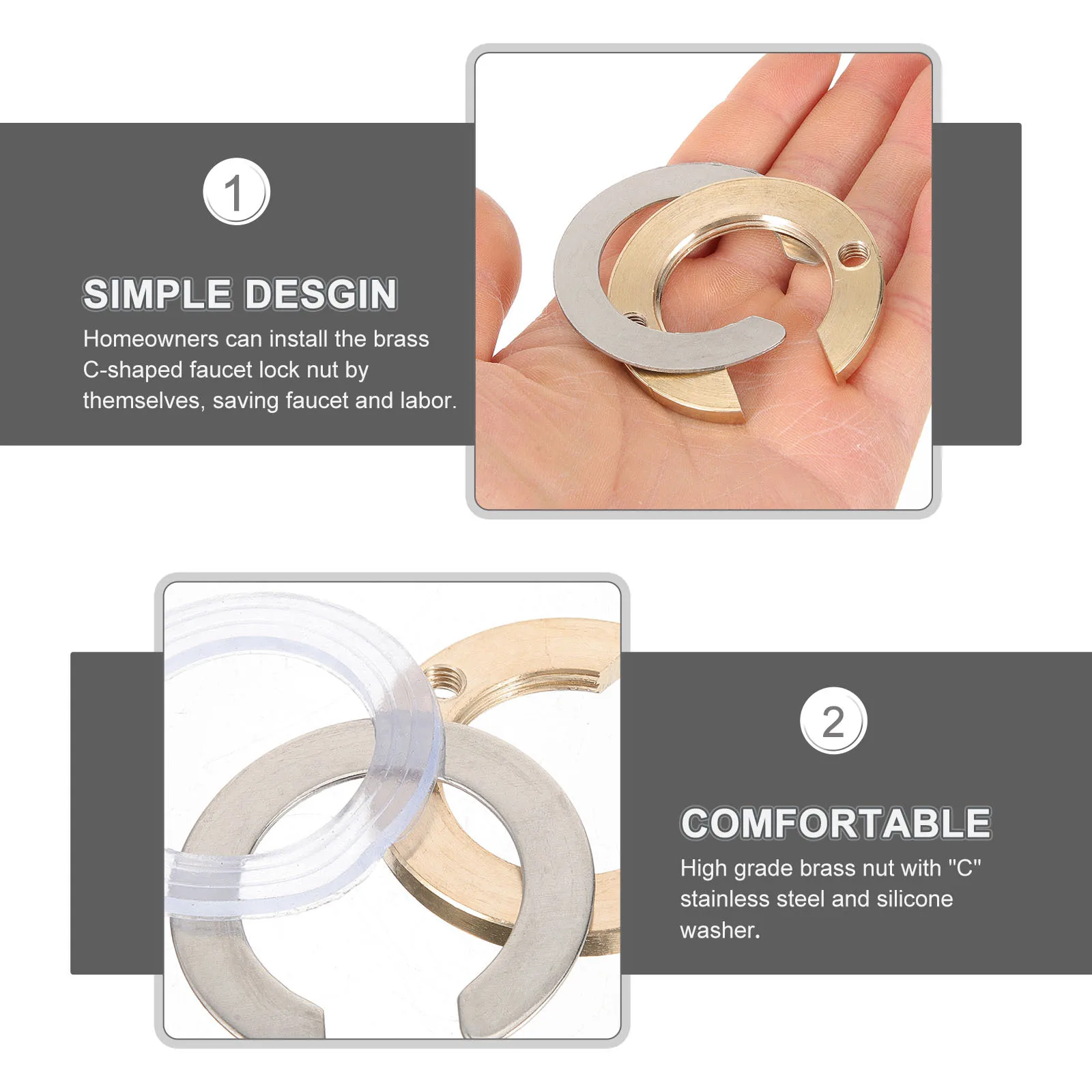 1 مجموعة النحاس صنبور الجوز C على شكل قفل الجوز المطبخ صنبور Antiloosing غطاء الربط بحلقة إحكام غسالة الحنفية تصاعد مجموعة